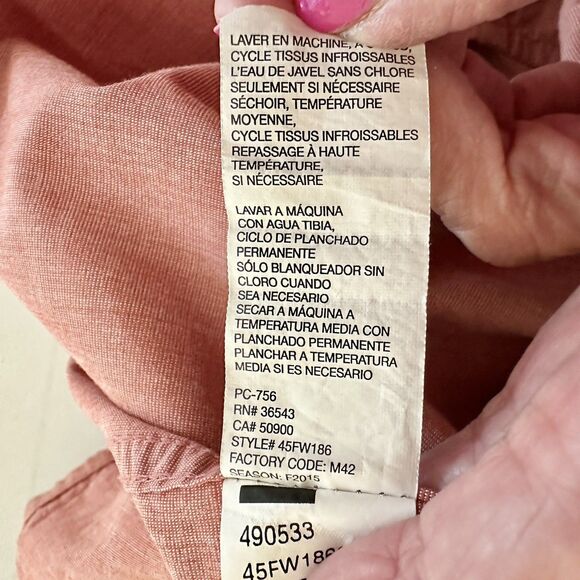 IZOD Dress Shirt Mens L 100% Cotton Long Sleeve Collared Button‎ Down - Picture 13 of 14